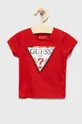 crvena Dječja majica kratkih rukava Guess Za djevojčice