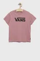 fioletowy Vans t-shirt bawełniany dziecięcy Dziewczęcy