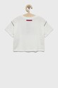 Dziewczynka Sisley t-shirt bawełniany dziecięcy 3096X101L.G biały
