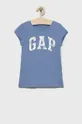 niebieski GAP t-shirt bawełniany dziecięcy Dziewczęcy