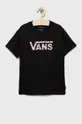 μαύρο Παιδικό βαμβακερό μπλουζάκι Vans Για κορίτσια