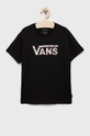 czarny Vans t-shirt bawełniany dziecięcy Dziewczęcy