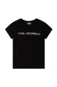 czarny Karl Lagerfeld t-shirt dziecięcy Dziewczęcy