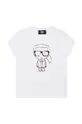 λευκό Παιδικό βαμβακερό μπλουζάκι Karl Lagerfeld Για κορίτσια