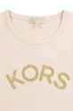 Dziewczynka Michael Kors t-shirt bawełniany dziecięcy R15120.114.150 beżowy