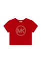 crvena Dječja majica kratkih rukava Michael Kors Za djevojčice