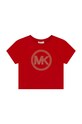 Dětské bavlněné tričko Michael Kors kulatý červená R15127.156