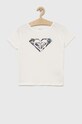 Roxy t-shirt bawełniany dziecięcy nadruk biały ERGZT03903
