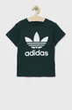 zelena Otroška bombažna kratka majica adidas Originals Dekliški