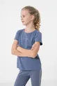 modrá Detské bavlnené tričko 4F Dievčenský