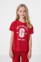 czerwony 4F t-shirt bawełniany dziecięcy Dziewczęcy