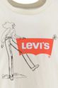 Детска памучна тениска Levi's кремав