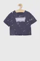 фіолетовий Дитяча бавовняна футболка Levi's Для дівчаток