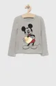 sivá Detská bavlnená košeľa s dlhým rukávom GAP X Disney Dievčenský