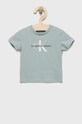 Calvin Klein Jeans t-shirt dziecięcy IN0IN00001.9BYY z elastanem turkusowy IN0IN00001.9BYY
