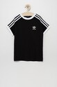 Dětské bavlněné tričko adidas Originals kulatý černá HK0264