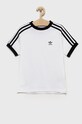 Dětské bavlněné tričko adidas Originals kulatý bílá HK2912