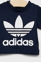 adidas Originals tricou de bumbac pentru copii HK7503 bleumarin AW22