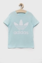 niebieski adidas Originals t-shirt bawełniany dziecięcy Dziecięcy