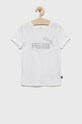 Puma t-shirt bawełniany dziecięcy nadruk biały 846953.K.9BYY