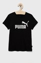 Puma t-shirt bawełniany dziecięcy 846953.K.9BYY czarny AW22