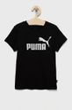 czarny Puma t-shirt bawełniany dziecięcy Dziecięcy