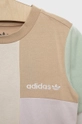 Дитяча бавовняна футболка adidas Originals бежевий