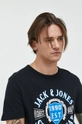 μαύρο Βαμβακερό μπλουζάκι Jack & Jones