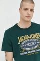 πράσινο Βαμβακερό μπλουζάκι Jack & Jones Ανδρικά