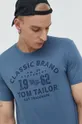 modra Bombažna kratka majica Tom Tailor
