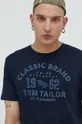 mornarsko modra Bombažna kratka majica Tom Tailor