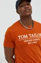 oranžová Bavlnené tričko Tom Tailor