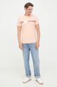 Tommy Hilfiger t-shirt bawełniany brzoskwiniowy