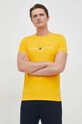 Bombažna kratka majica Tommy Hilfiger Okrogel oranžna MW0MW11797.9BYY