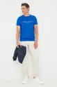 Βαμβακερό μπλουζάκι Tommy Hilfiger μπλε