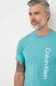 zielony Calvin Klein t-shirt bawełniany