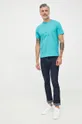 Βαμβακερό μπλουζάκι Calvin Klein τιρκουάζ