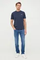 Βαμβακερό μπλουζάκι Calvin Klein σκούρο μπλε