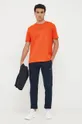 Bombažna kratka majica Paul&Shark oranžna
