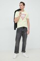 Guess t-shirt bawełniany M2YI71.I3Z11 żółty SS23