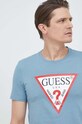 Guess t-shirt bawełniany niebieski M2YI71.I3Z11