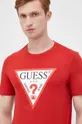 červená Bavlnené tričko Guess