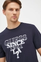 granatowy Guess t-shirt Męski