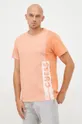 Βαμβακερό μπλουζάκι Guess πορτοκαλί