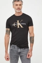 czarny Calvin Klein Jeans t-shirt bawełniany