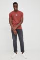 Calvin Klein Jeans t-shirt bawełniany J30J320855.9BYY kasztanowy