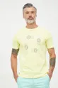 κίτρινο Βαμβακερό μπλουζάκι BOSS Boss Casual Ανδρικά