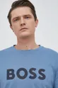 modra Bombažna kratka majica BOSS CASUAL