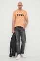 BOSS t-shirt bawełniany BOSS CASUAL 50481923 pomarańczowy SS25