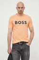 oranžna Bombažna kratka majica BOSS CASUAL